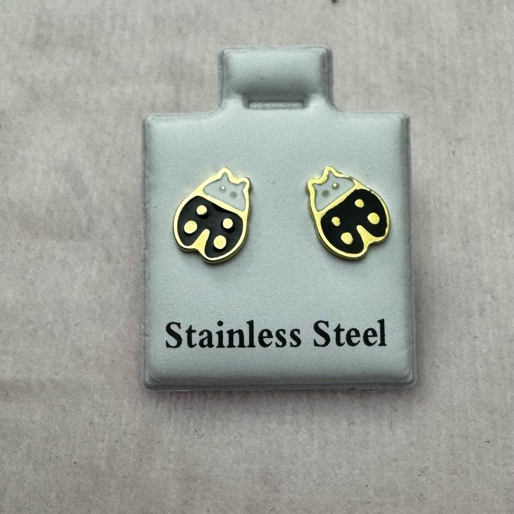 Black&White Stainless Steel Earrings